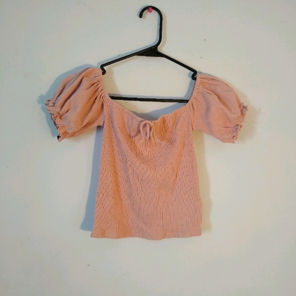 Forever21 Knit Crop w Puffed Sleeves